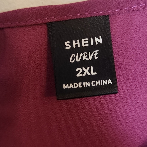 SHEIN Plum Crochet Sleeve Blouse - Picture 2 of 4